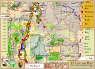 interactive map with chronoslider shows how the trail changed over 400 years